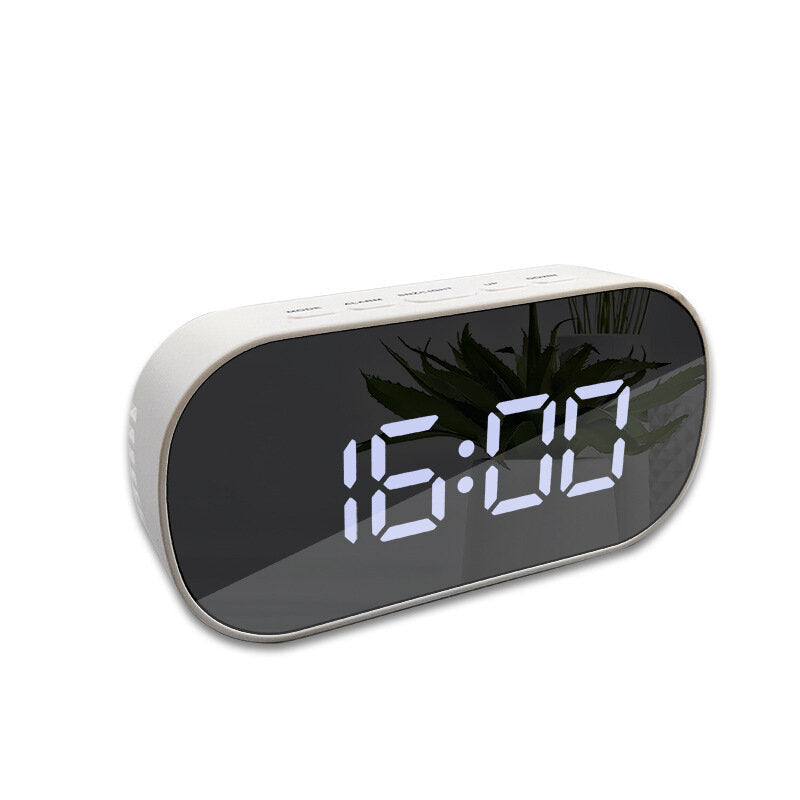 Multifunctional LCD Screen Electronic Clock Silent Mirror Slarm Clock LED Temperature Timer
