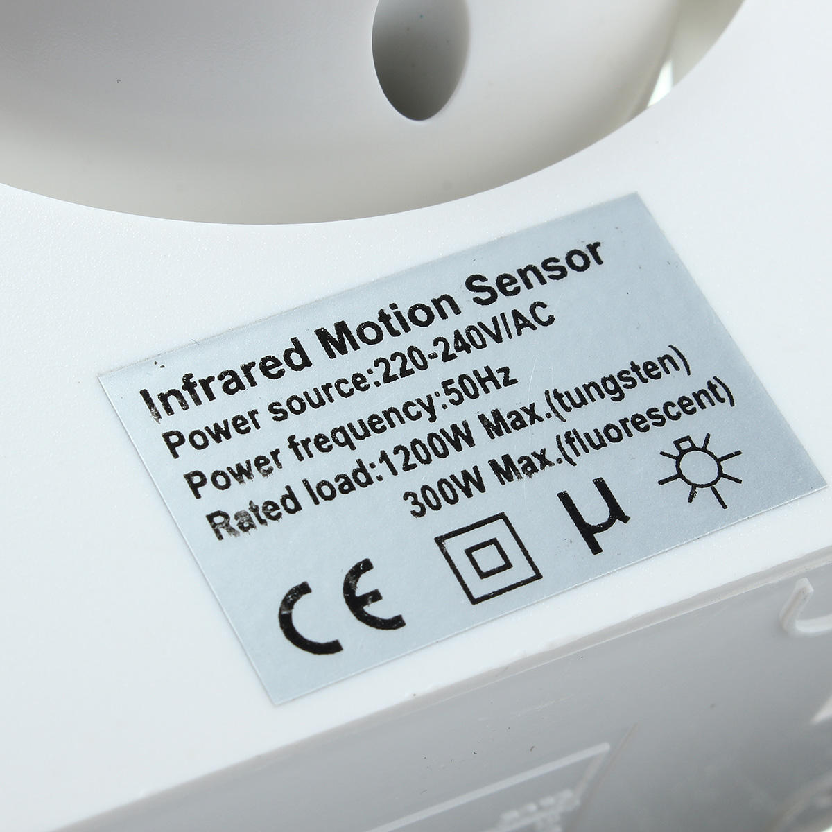 Security Infrared Motion Sensor Detector Movement Switch White,180 Degree