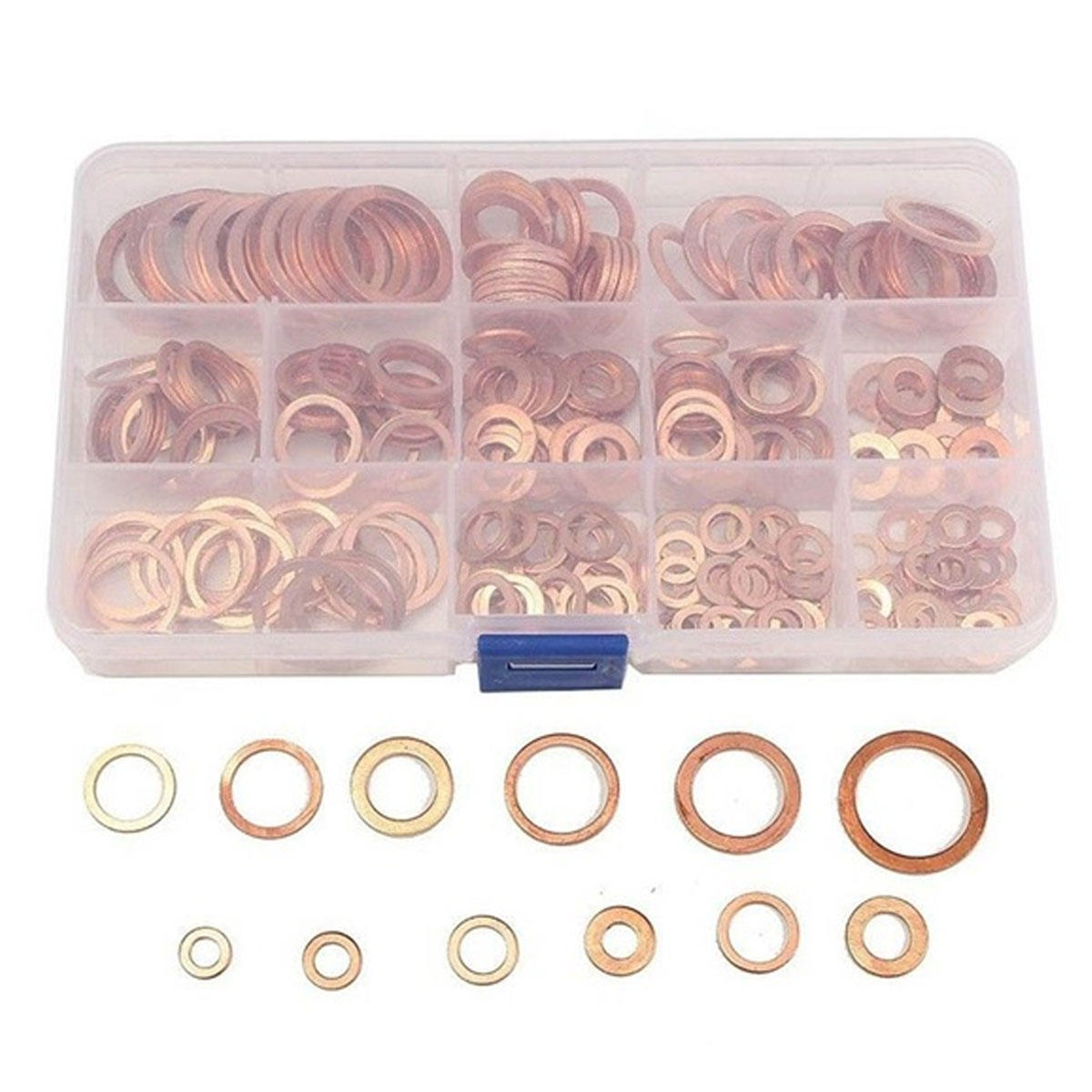 280Pcs/Set Seal Assortment Set Copper Washer Gasket Nut Oil Copper Rings Discs