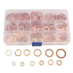 280Pcs/Set Seal Assortment Set Copper Washer Gasket Nut Oil Copper Rings Discs