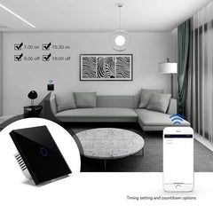WiFi+RF433 Smart Light Touch Switch 1Gang EU Wireless Remote Control Works with Alexa Google Home