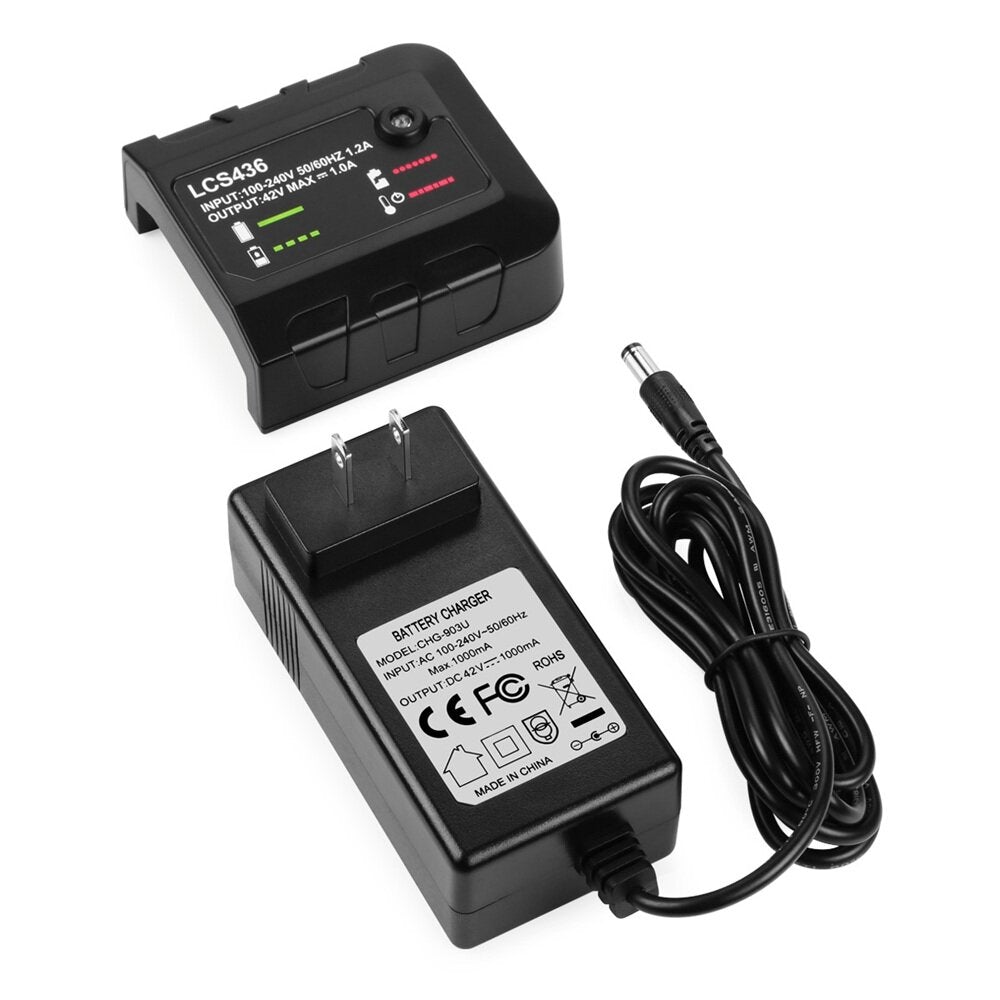 40V Tool Battery Charger for Black&Decker 40V Li-ion Replacement Battery LBXR36 LBX2040 with US EU UK AU Plug