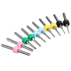10Pcs 1.0-3.0mm End Mill Engraving Milling Cutter with Stop Ring Carbide Bits PCB Drill Bit Set