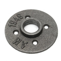 3/4 Inch Black Flange Iron Pipe Floor Fitting Plumbing Threaded DN20 Four Holes Flange
