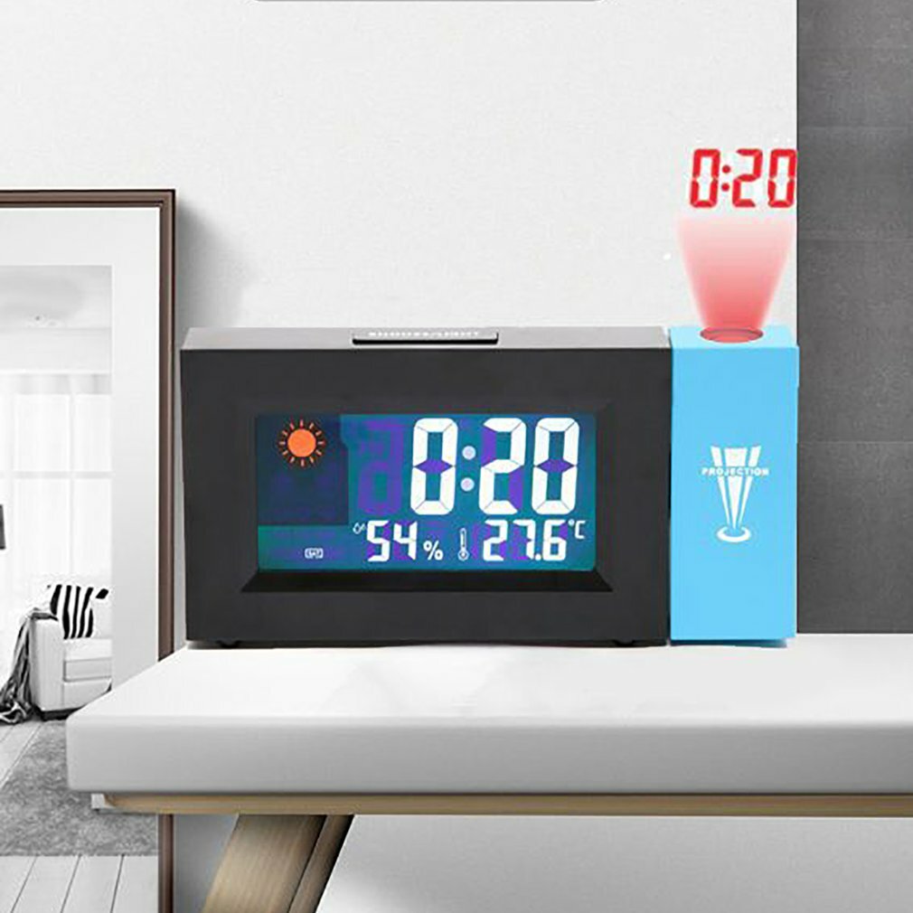 Digital Projector Weather Station Alarm Clock Perpetual Calendar Thermo-hygrometer Electronic LCD Clock Thermometer