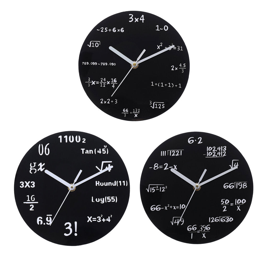 20cm Math Round Wooden Wall Clock Modern Home Living Room Kitchen Watch Decor