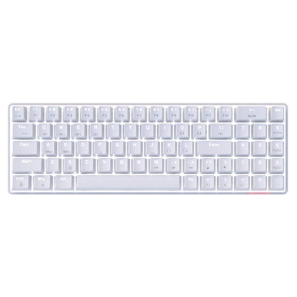 Mechanical Gaming Keyboard Translucent Keycaps Triple-Mode With Musical Rhythm RGB Backlit