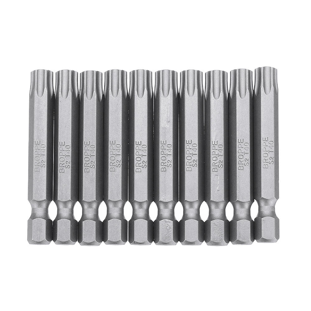 10Pcs Magnetic Torx Screwdriver Bits T5/T6/T7/T8/T9/T10/T15/T20/T25/T27/T30/T40 1/4 Inch Hex Shank Screwdriver Set for Bosch