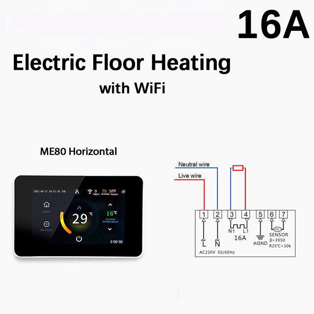 WiFi Smart 4.3" LCD Touch Color Screen Thermostat Heating Temperature Controller Works with Alexa Google Home