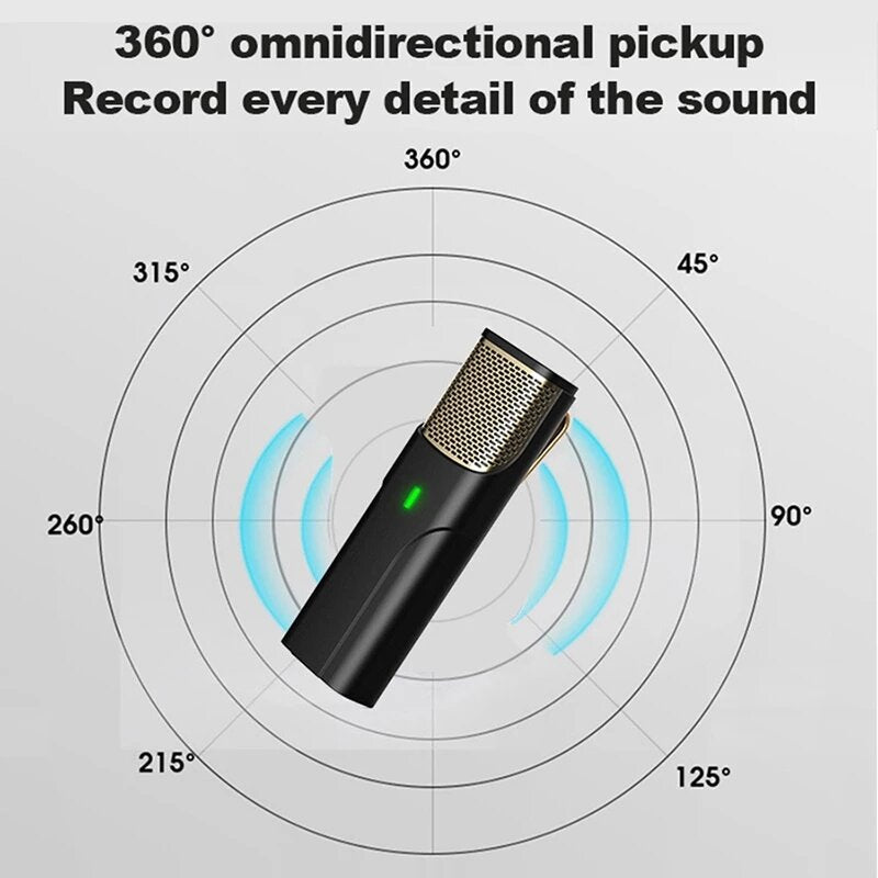 Wireless Lavalier Microphone Noise Cancel Low Latency Mini Receiver Plug-Play Mic for Vlog Video Recording