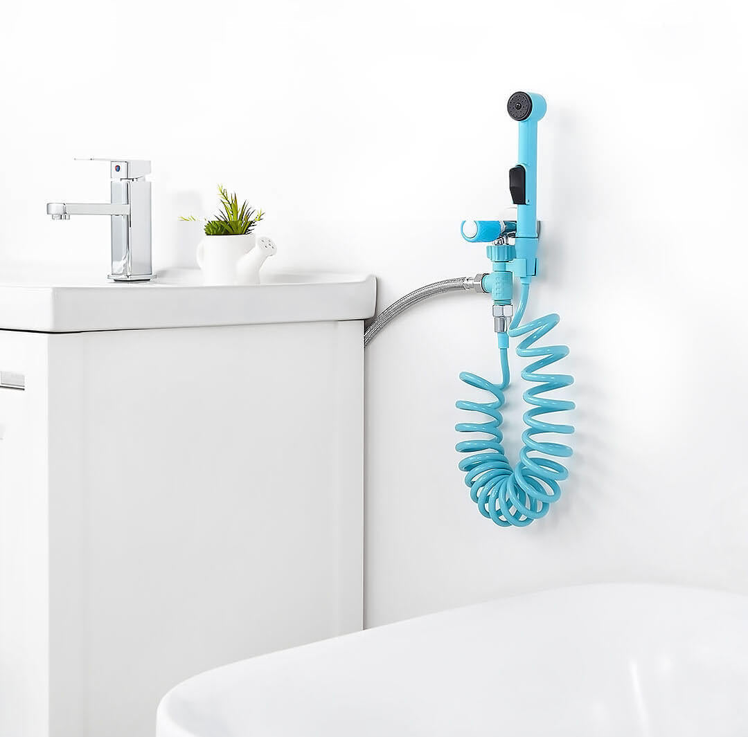 ABS Bathroom Handheld Bidet Sprayer Portable Toilet Shower Head Set Personal Hygiene w/ 3m PC Retractable Hose