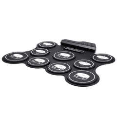 9 Pads Electronic Drum Portable Roll Up Drum Kit USB MIDI Drum with Drumsticks Foot Pedal for Beginners