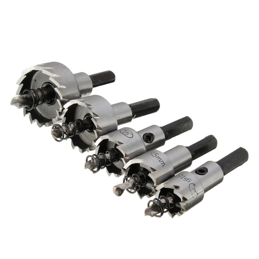 5pcs 16-30mm Hole Saw Cutter Drill Bit Set HSS Sheet Metal Reamer with Wrench
