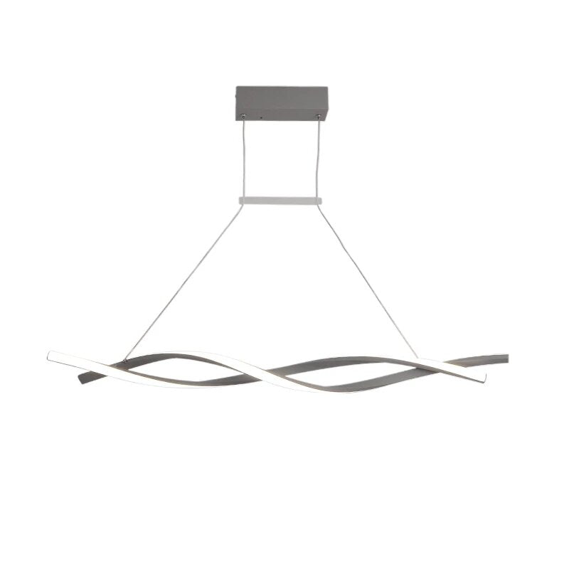 AC220-240V 100cm Modern Pendant Light Chandeliers for Kitchen Bar Suspension Aluminum Wave Avize Lustre Pendant Lamp for Dining Room Office