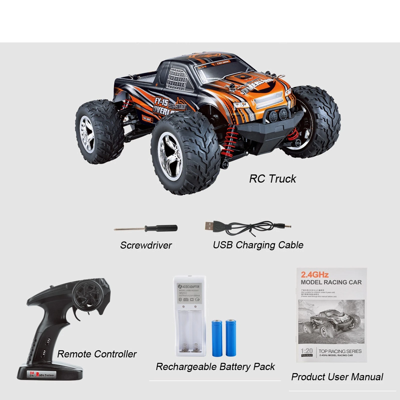 2.4Ghz 20KM/H 1:20 Off Road RC Trucks 4WD Vehicle Racing Climbing Car