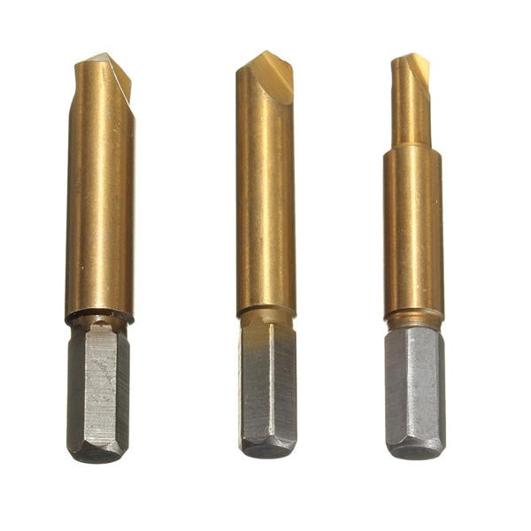 3pcs Rigid Titanium Broken Screw Bolts Extractor Easy Out Screw Remover