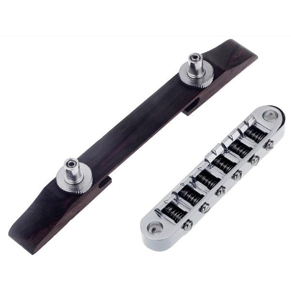 Chrome Guitar Bridge Roller Saddle Metal Rosewood Guitar Accessories