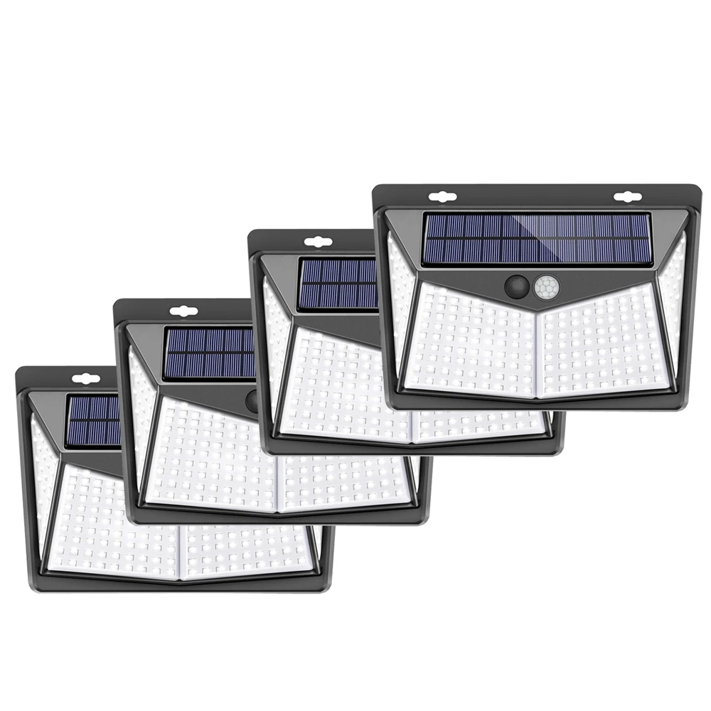 1/2/4X 208 LED Solar Power PIR Motion Sensor Wall Light Outdoor Garden Lamp Waterproof