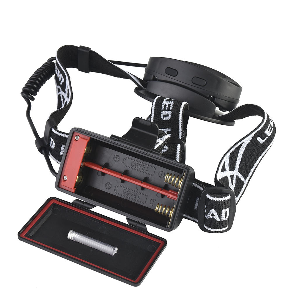 1900LM 6LED Smart Sensor Cycling Headlamp 5 Switch Modes 4xT6+2xCOB LED Red Warning Lig