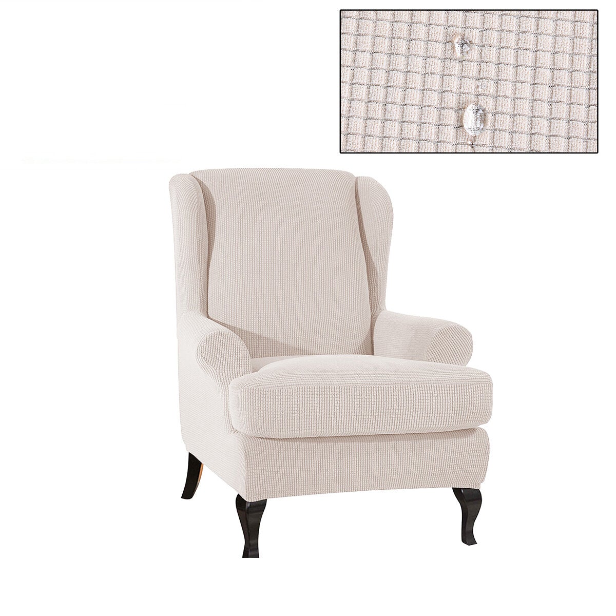 Waterproof Elastic Armchair Wingback Wing Chair Slipcover Protector Covers