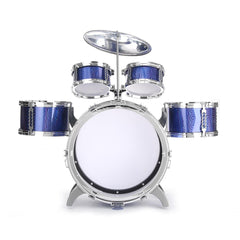 Kids Jazz Drum Set Kit Musical Educational Instrument 5 Drums 1Cymbal with Stool Drum Sticks Percussion Instrument
