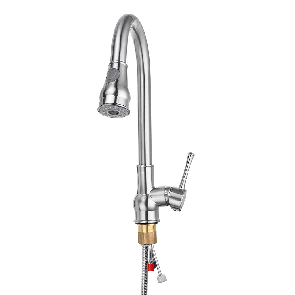 Kitchen Sink Faucet Pull Out Sprayer 360 Rotate Single Handle Mixer Tap Copper