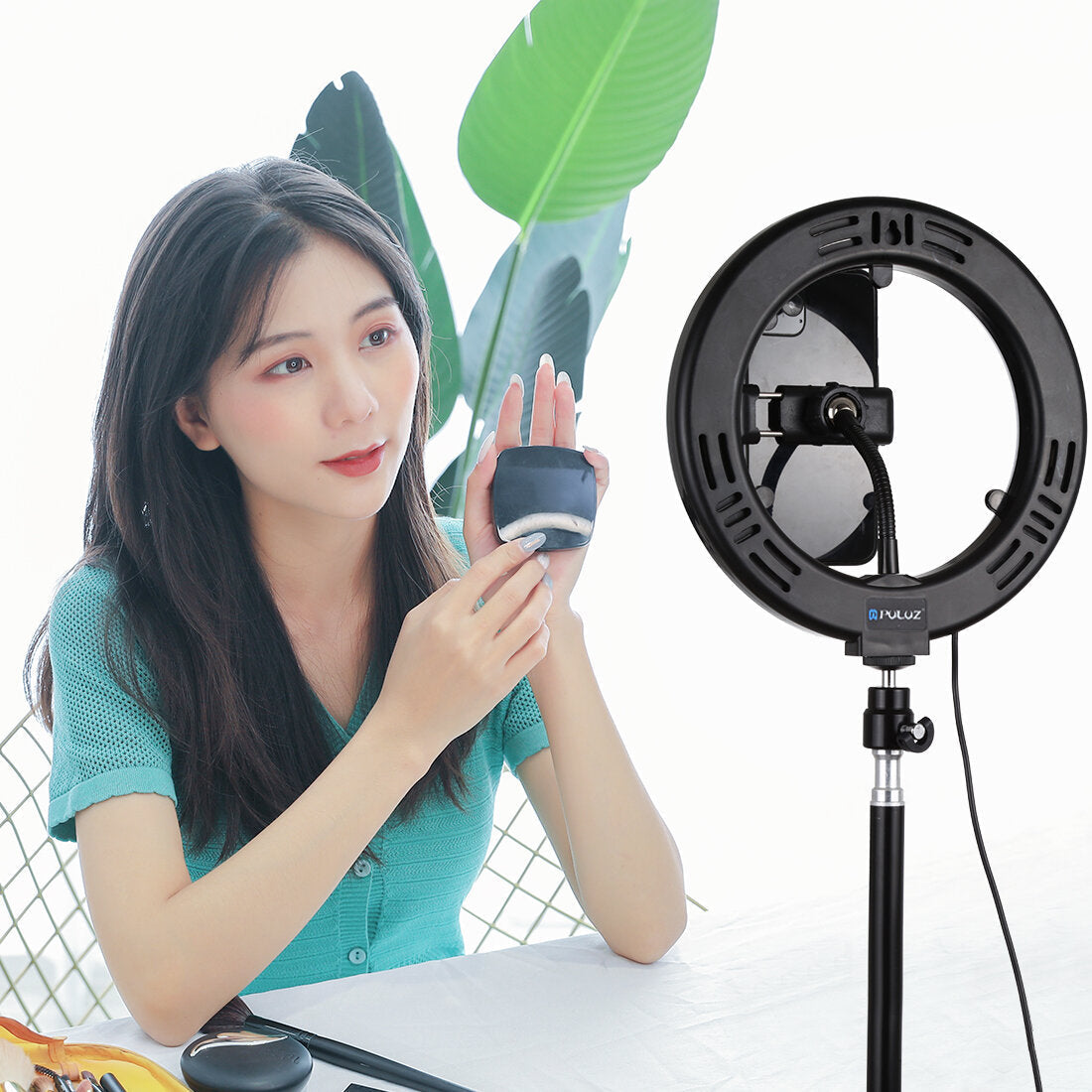 Fill Light Dual Color Temperature LED Arc Ring Lamp with Tripod for Photography Studio Live Broadcast 3200-5600K 7.9 Inch 20cm