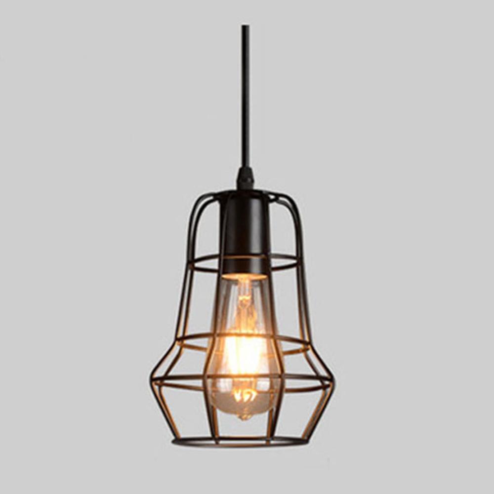 E27 Metal Pendant Cage Light for Bar Coffee Shop Indoor Hanging Lamp Decor