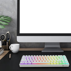 Wired Mechanical Keyboard Optical Switch Pudding Keycaps RGB 68 Keys 65% Hot Swappable Gaming Keyboard