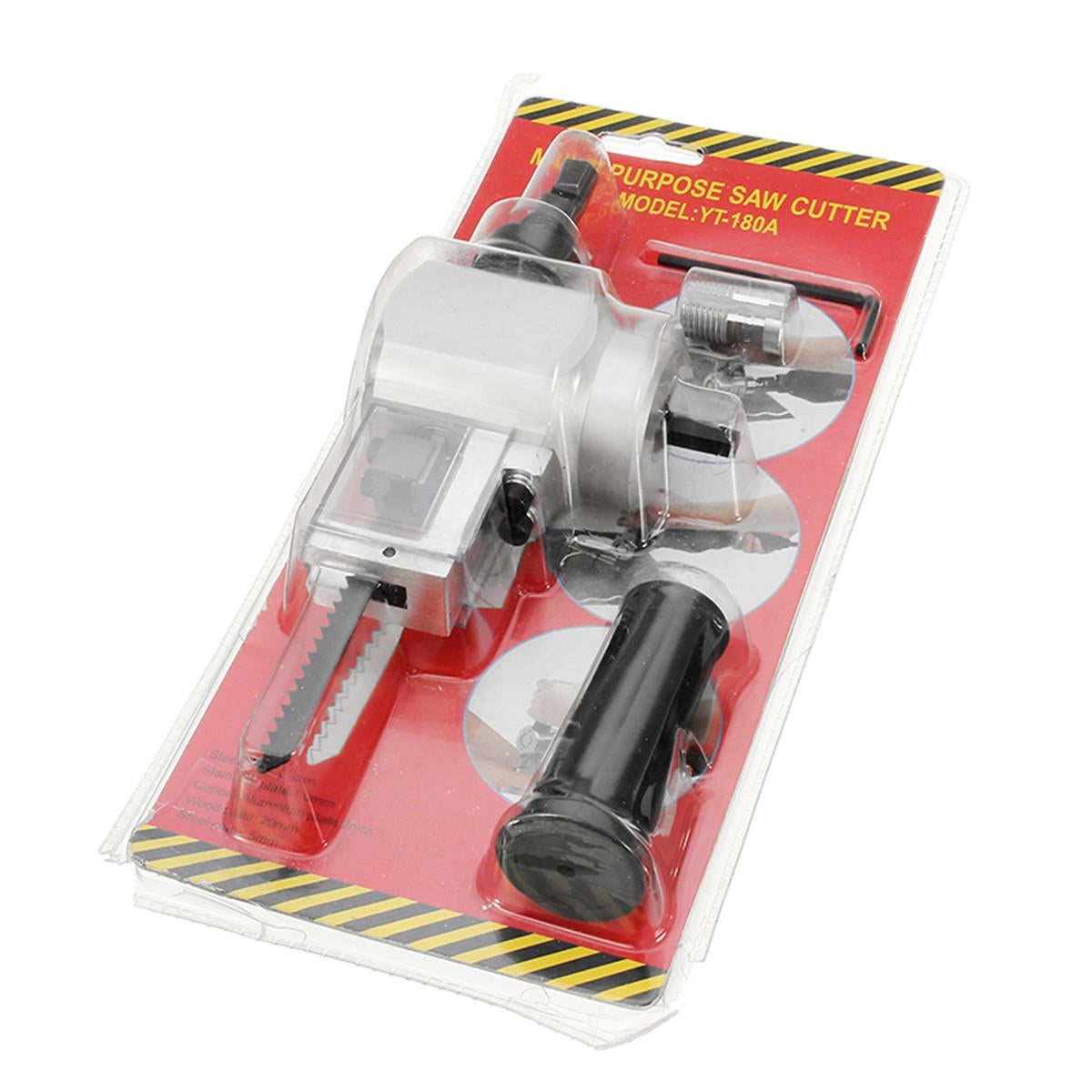 Double Head YT-180A Wood Sheet Metal Nibbler Cutter Power Drill Attachment Holder Tool