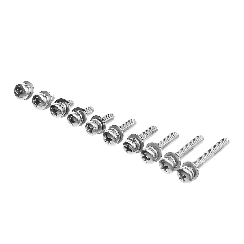 M4SP3 150Pcs M4 Stainless Steel 6-30mm Phillips Pan Head Machine Screw Washer Bolt Asortment