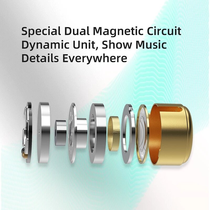 Dual Magnetic Circuit Dynamic Drive 10mm Earphone Hi-Fi Bass Earbud Sport Noise Cancelling Headset for KZ EDXPRO ZST ES4