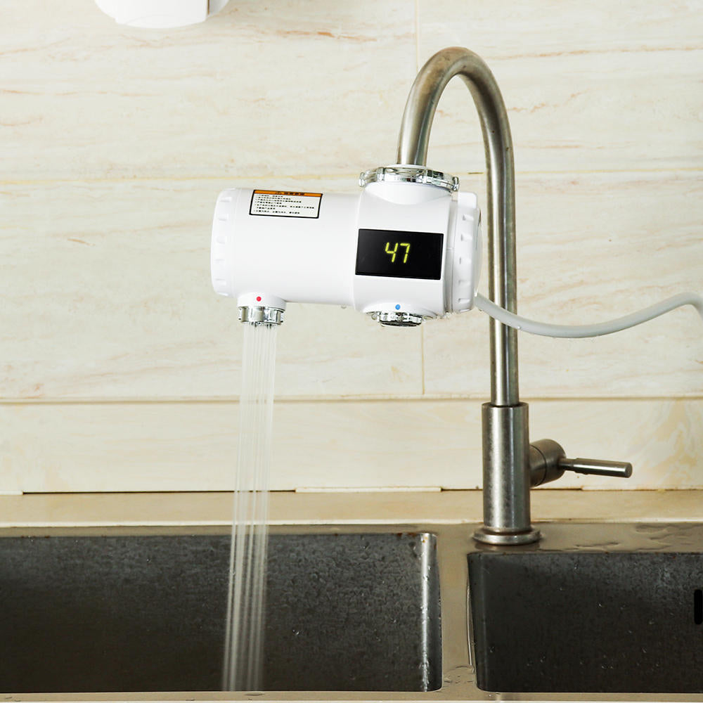 220V 3000W Electric Hot Water Heater Faucet 3s Fast Instant Heating Home Bathroom Kitchen & Cold Mixer Tap LED Display IPX4 Waterproof From