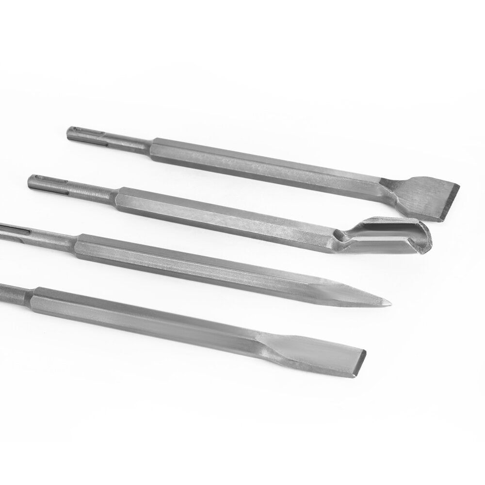 4pcs Flat Triangle Chisel Drill Set SDS Plus Shank for Wall Cement Concrete Brick Masonry