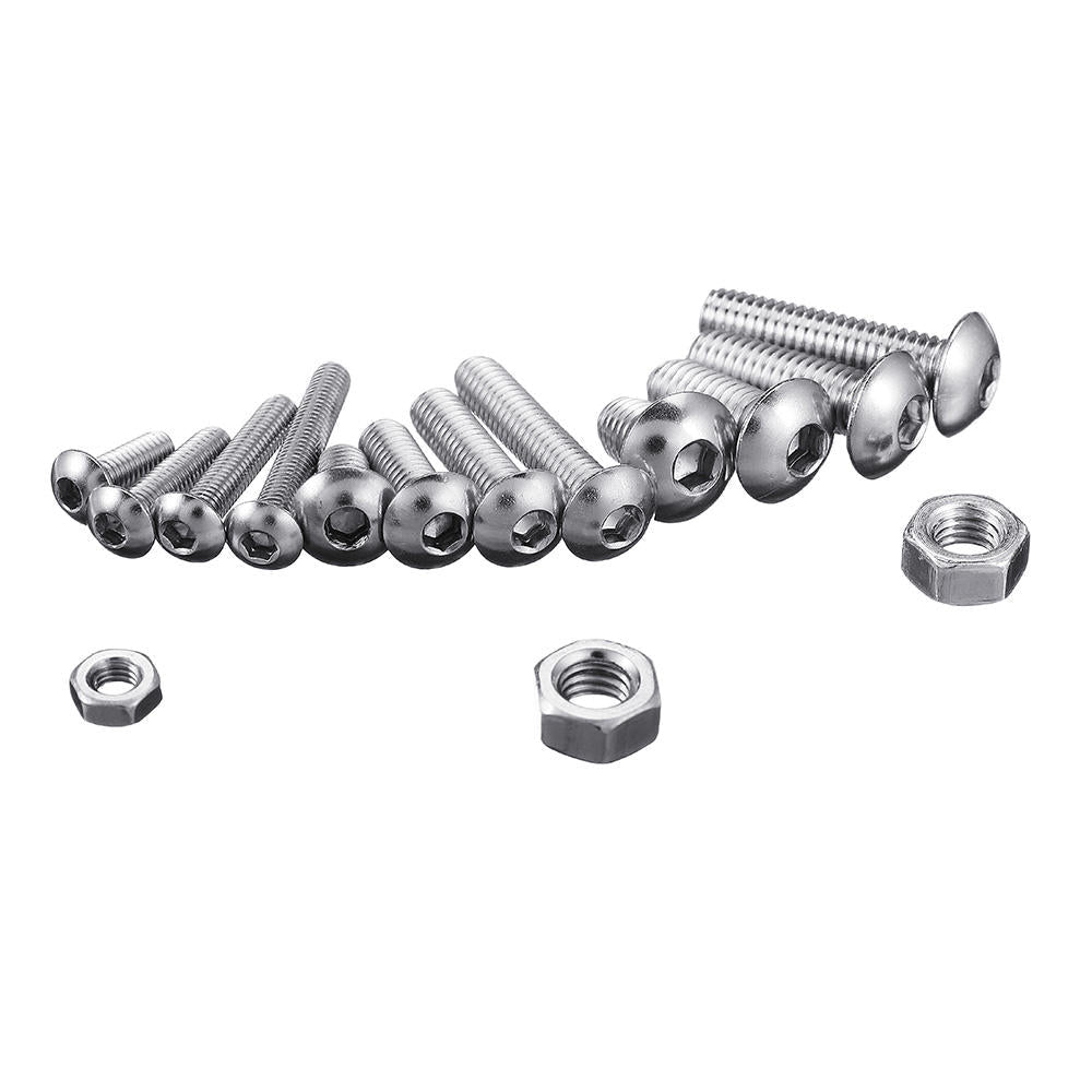 515Pcs M3/M4/M5 Stainless Steel Hex Socket Button Round Head Cap Screw Assortment Set