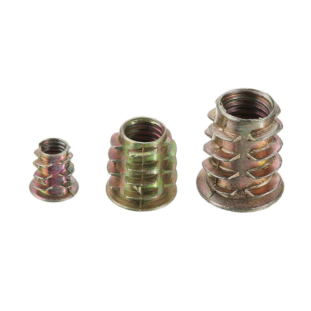80Pcs M4/M5/M6/M8/M10 Zinc Alloy Wood Furniture Hex Socket Drive Head Threaded Insert Nut Internal and External Nut