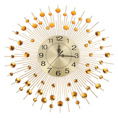Wall Clock Large Luxury 3D DIY Flower Peacock Diamond Wall Clock Metal Modern Home Decor