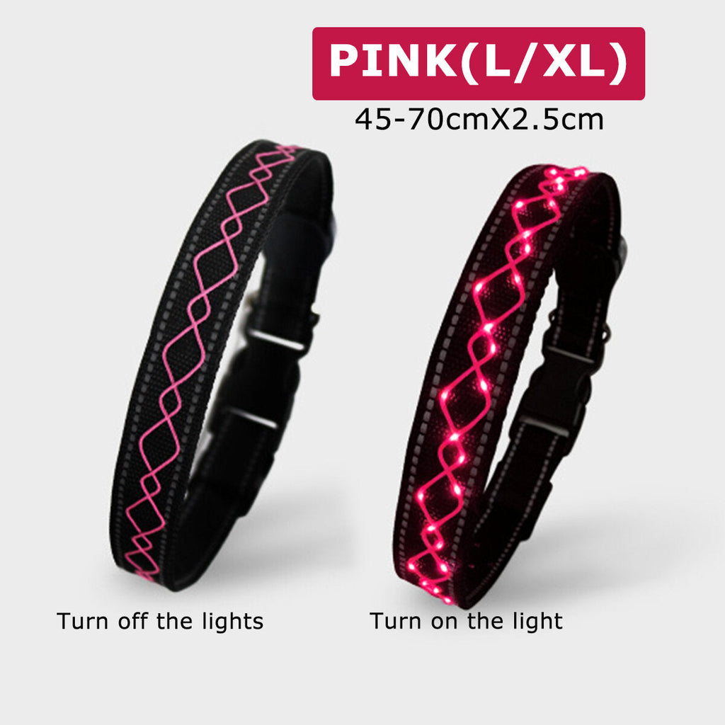LED Dog Pet Collar Flashing Luminous Safety Night Light Flashing Adjustable