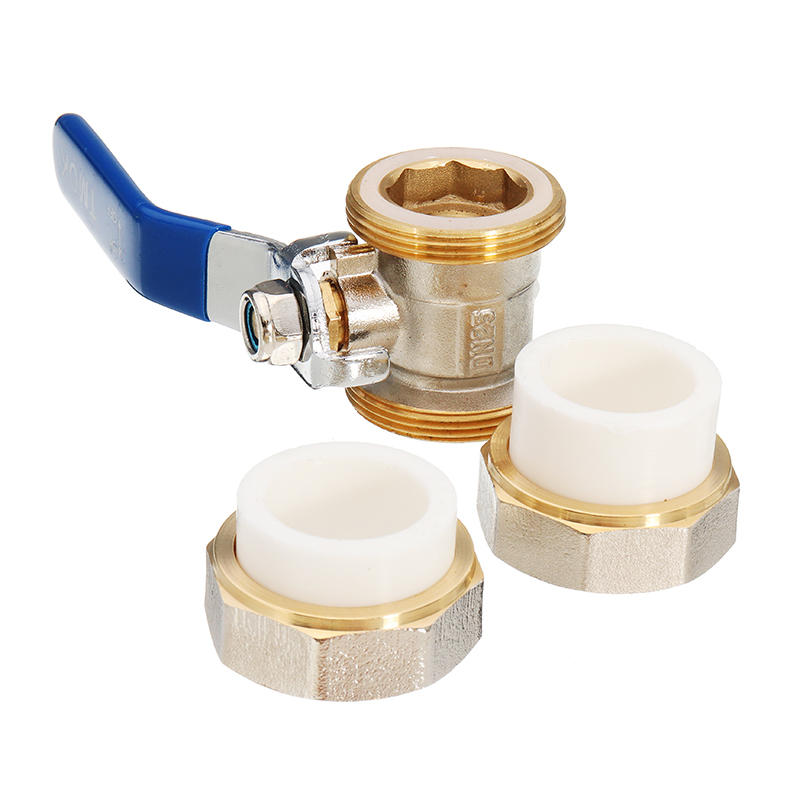 3/4" 1" 1-1/4" PPR Brass Ball Valve Heat Fusion Double Union Socket Plumbing Fitting