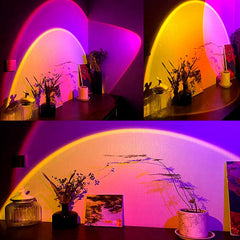 USB Sunset Projection Lamp Aesthetic Table Lamp Anti-glare LED Night Light Romantic Visual Experience Rainbow Projector