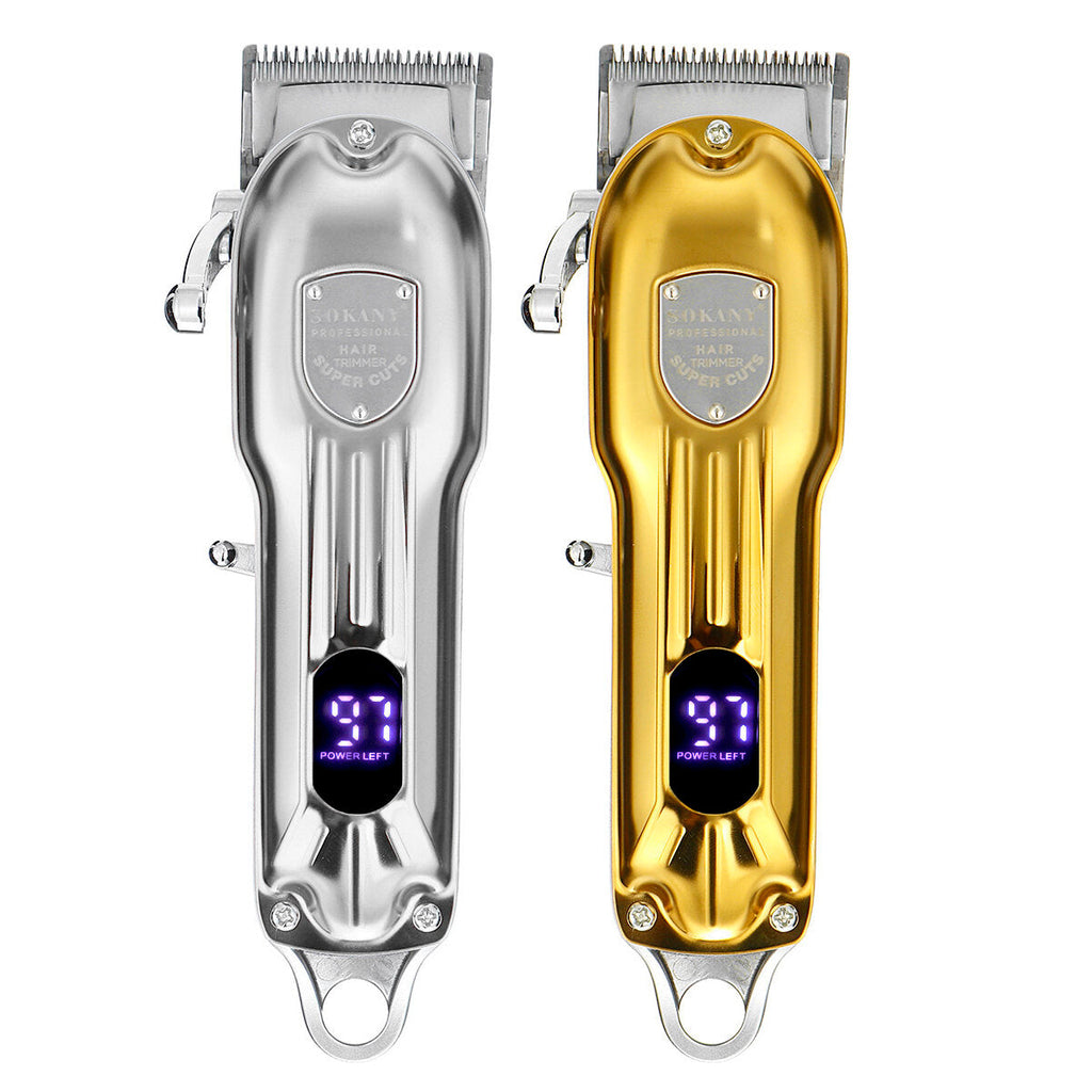 Stainless Steel Hair Clipper Display Adult USB Rechargeable Push Shear Beard Razor Hair Clipper