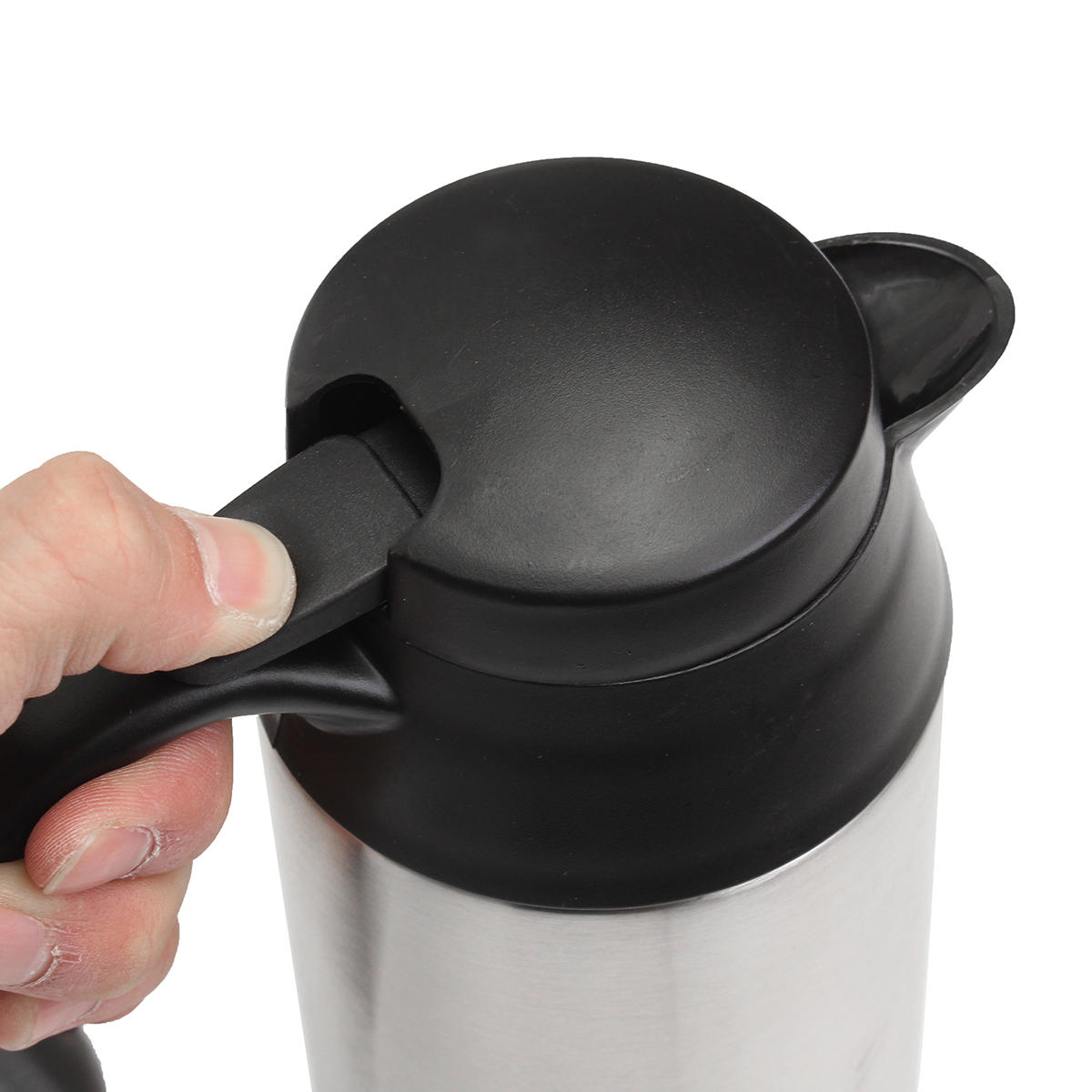 12V 750ml Stainless Steel Electric In-Car Kettle Car Travel Heating Water Bottle