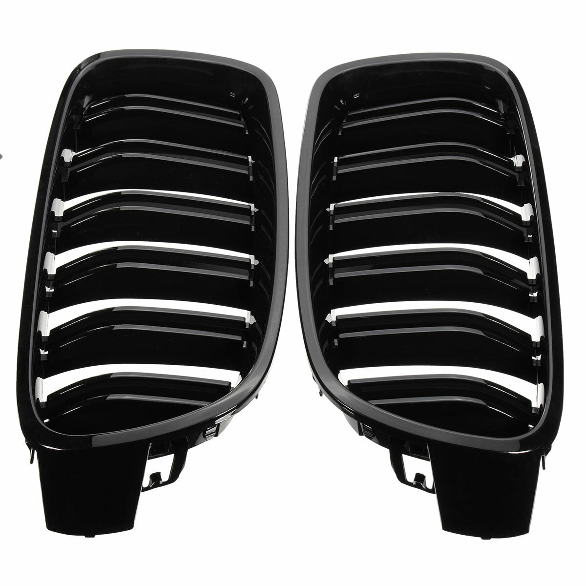 2PCS Gloss Black Front Car Grilles Automobile Auto