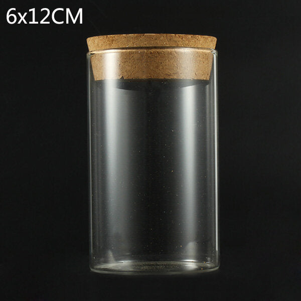 Micro Landscape Cylinder Glass Bottle with Colorful LED Light Succulent Plants Vase