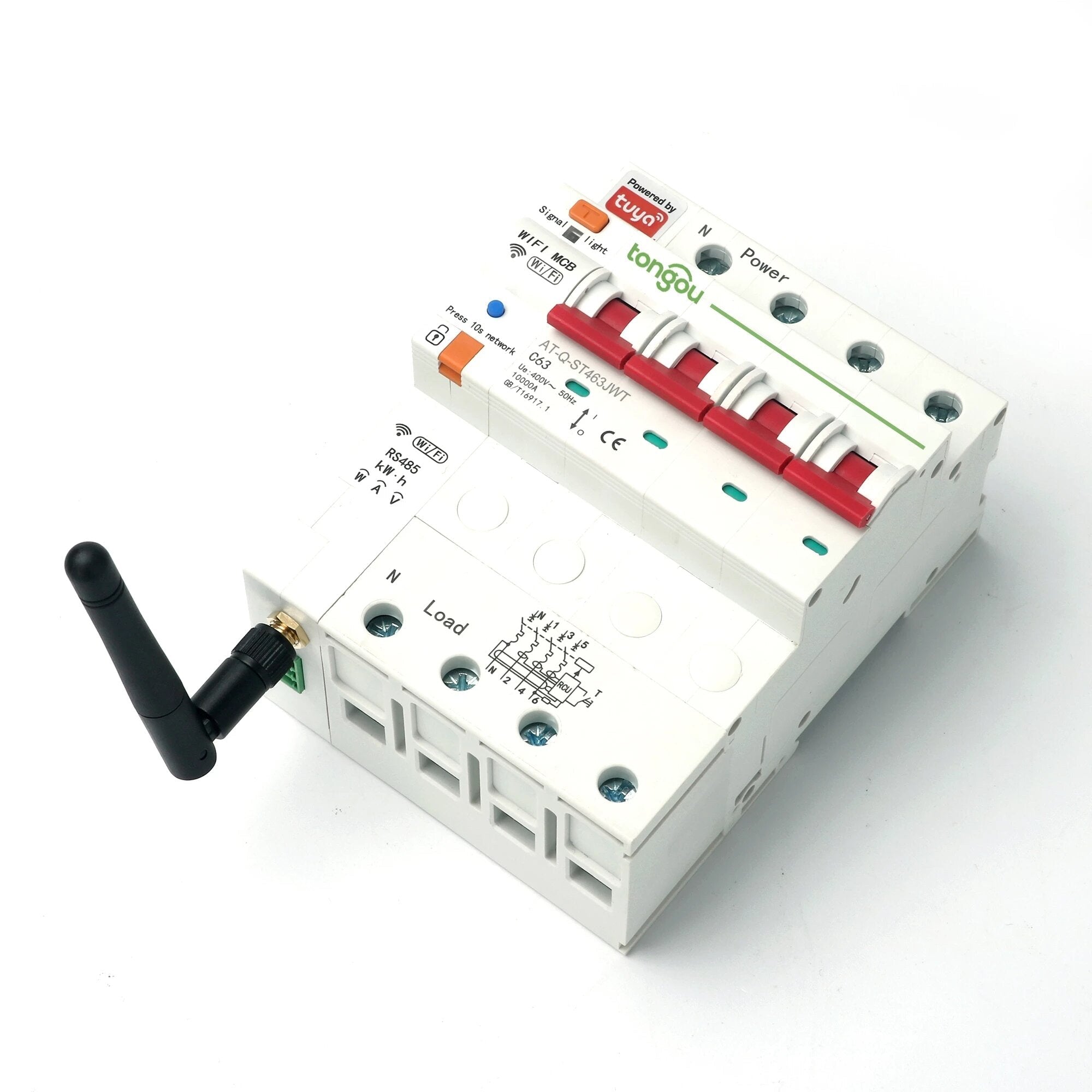 4P 63A Single Phase WIFI Smart Energy Meter Kwh Metering Monitoring Circuit Breaker Timer Relay with Leakage Protection