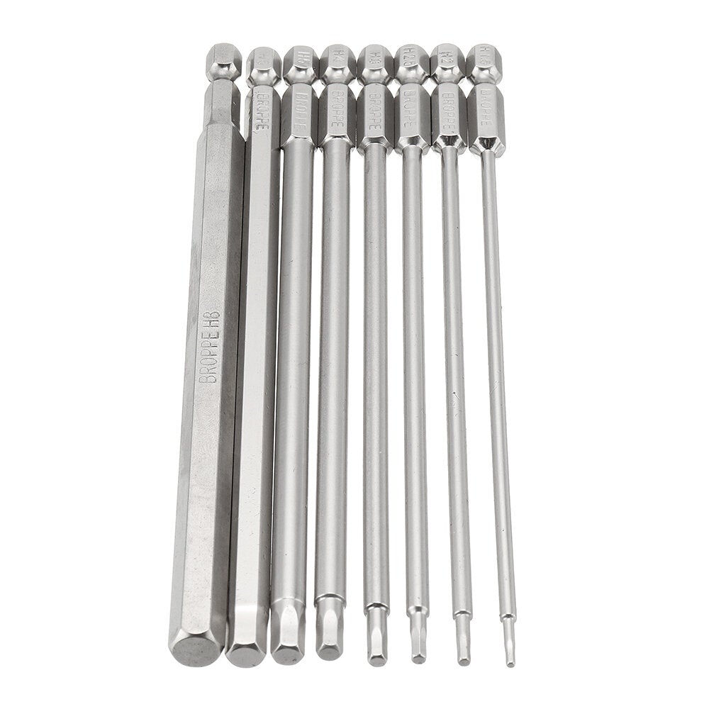 8Pcs 1/4" 150mm Hex Screwdriver Bits 1.5-8mm Magnetic Electronic Drill S2 Steel Hexagonal Screw Driver Bit Set Power Driver Tools