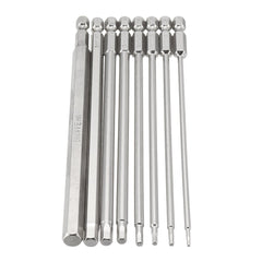 8Pcs 1/4" 150mm Hex Screwdriver Bits 1.5-8mm Magnetic Electronic Drill S2 Steel Hexagonal Screw Driver Bit Set Power Driver Tools