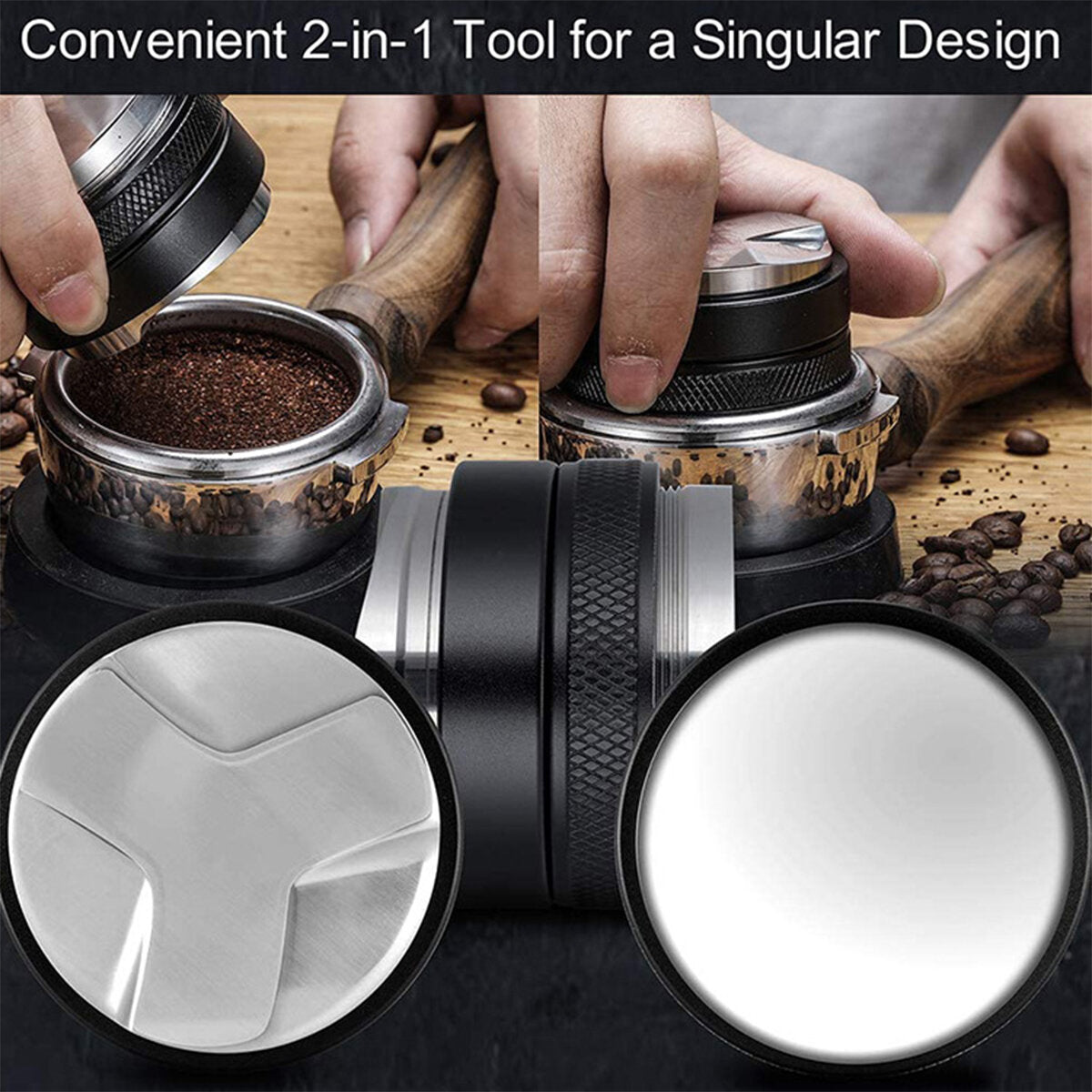 53mm Coffee Distributor Tamper Dual Head Leveler Tool Fits For Breville Aluminum