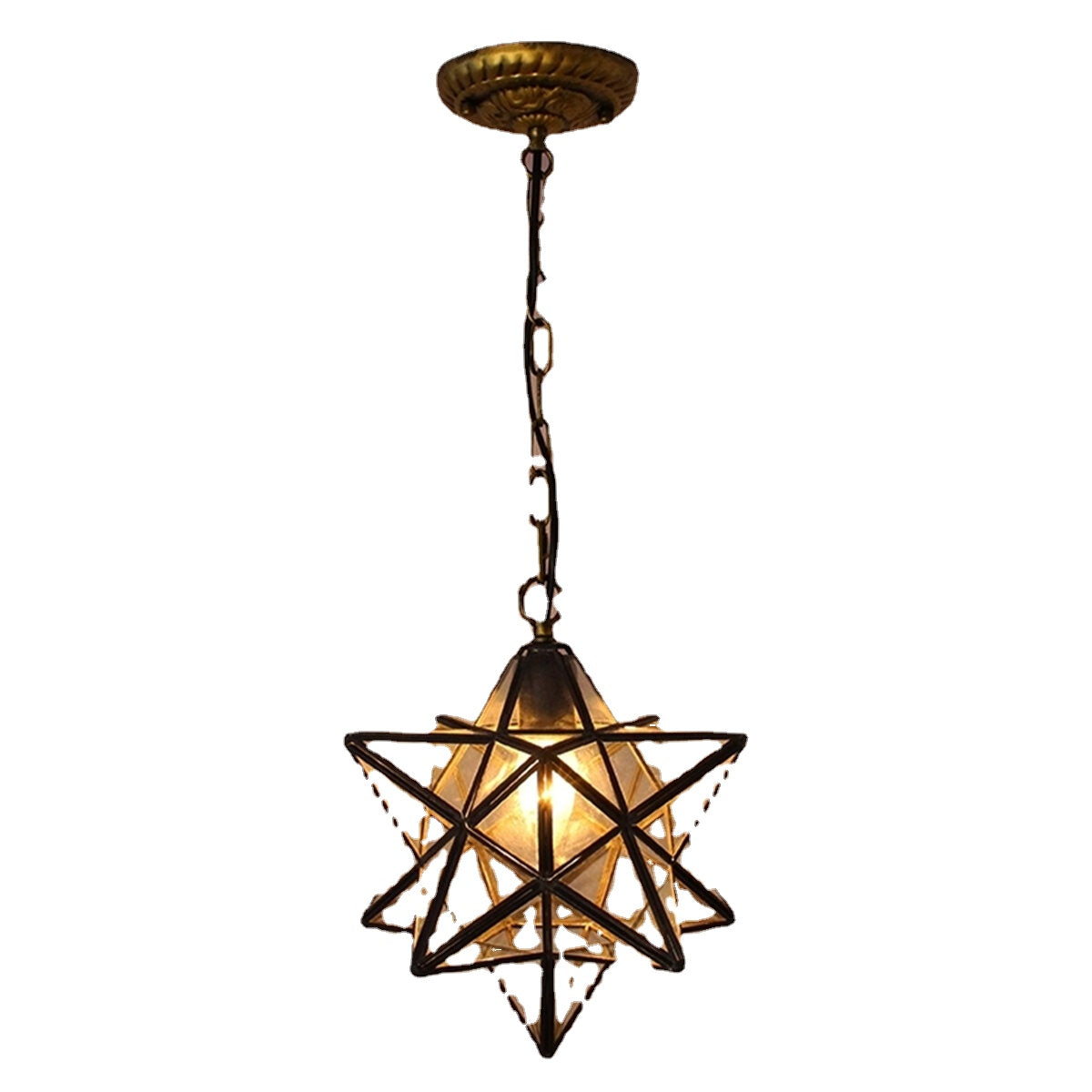 Star Glass Pendant Light Chandelier Light Modern Ceiling Lamp Fixture Decor