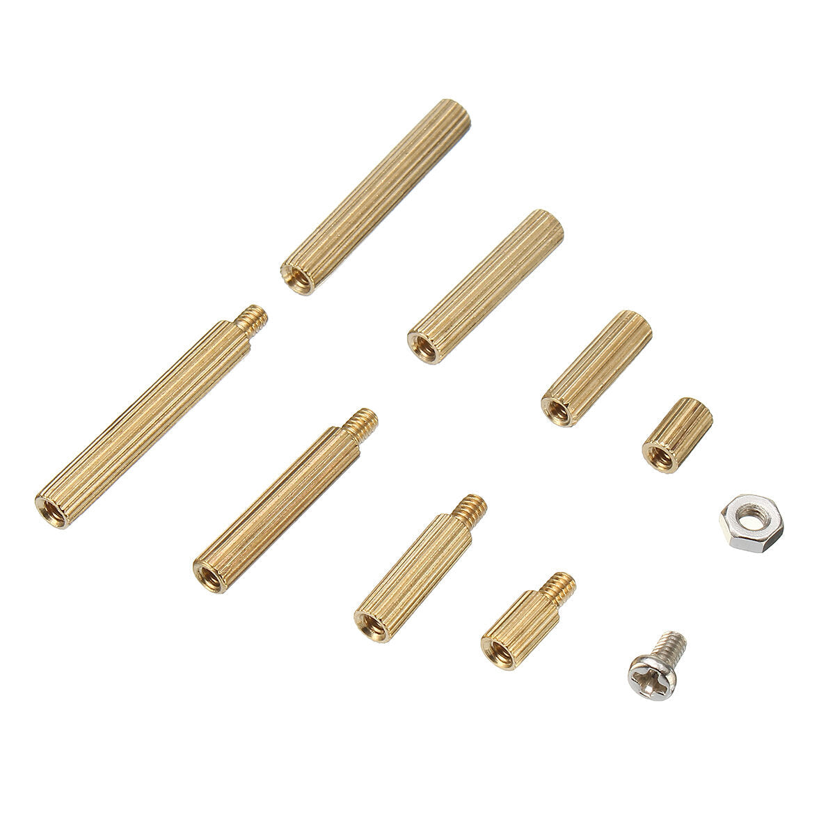 120Pcs M2 Brass Knurled Standoff Male Female Round Column Pillar Spacer for PCB Board